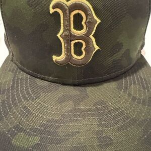 New Era Camouflage Green/Gold Boston Red Sox 7 1/2 Baseball Cap, Hat, Redsox.